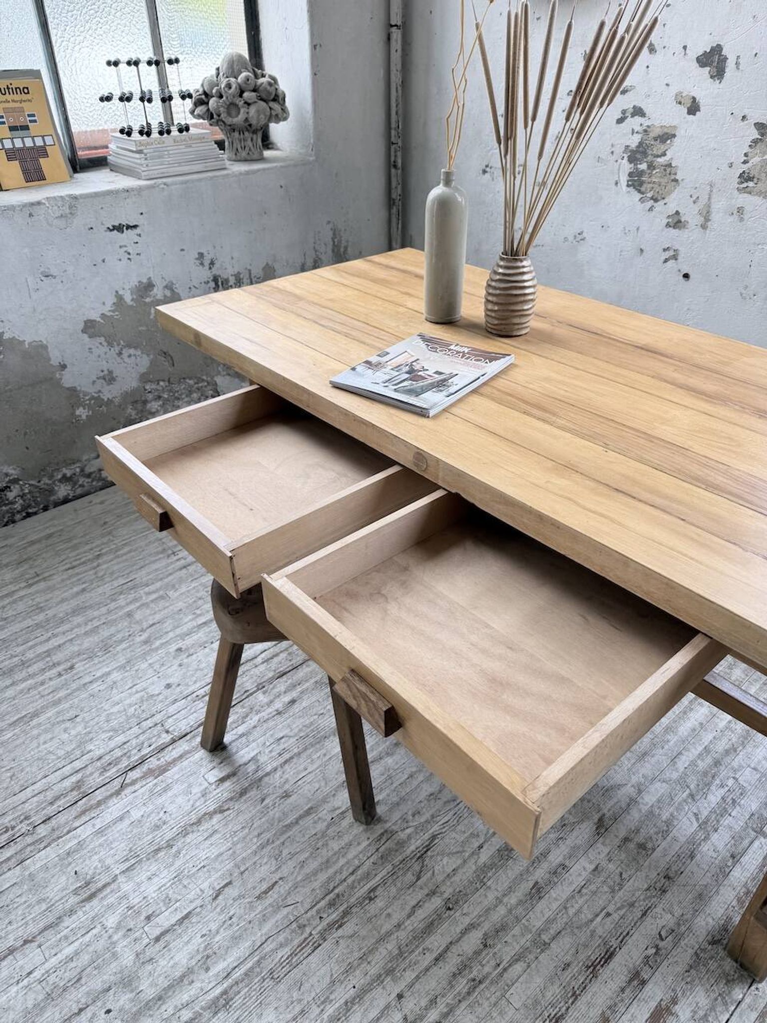 Table mobilier montagne 1950 hêtre massif