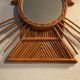 Antique vintage rattan mirror
