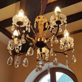 Bronze chandelier with 5-burner tassels