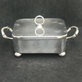 Victorian silver metal butter dish