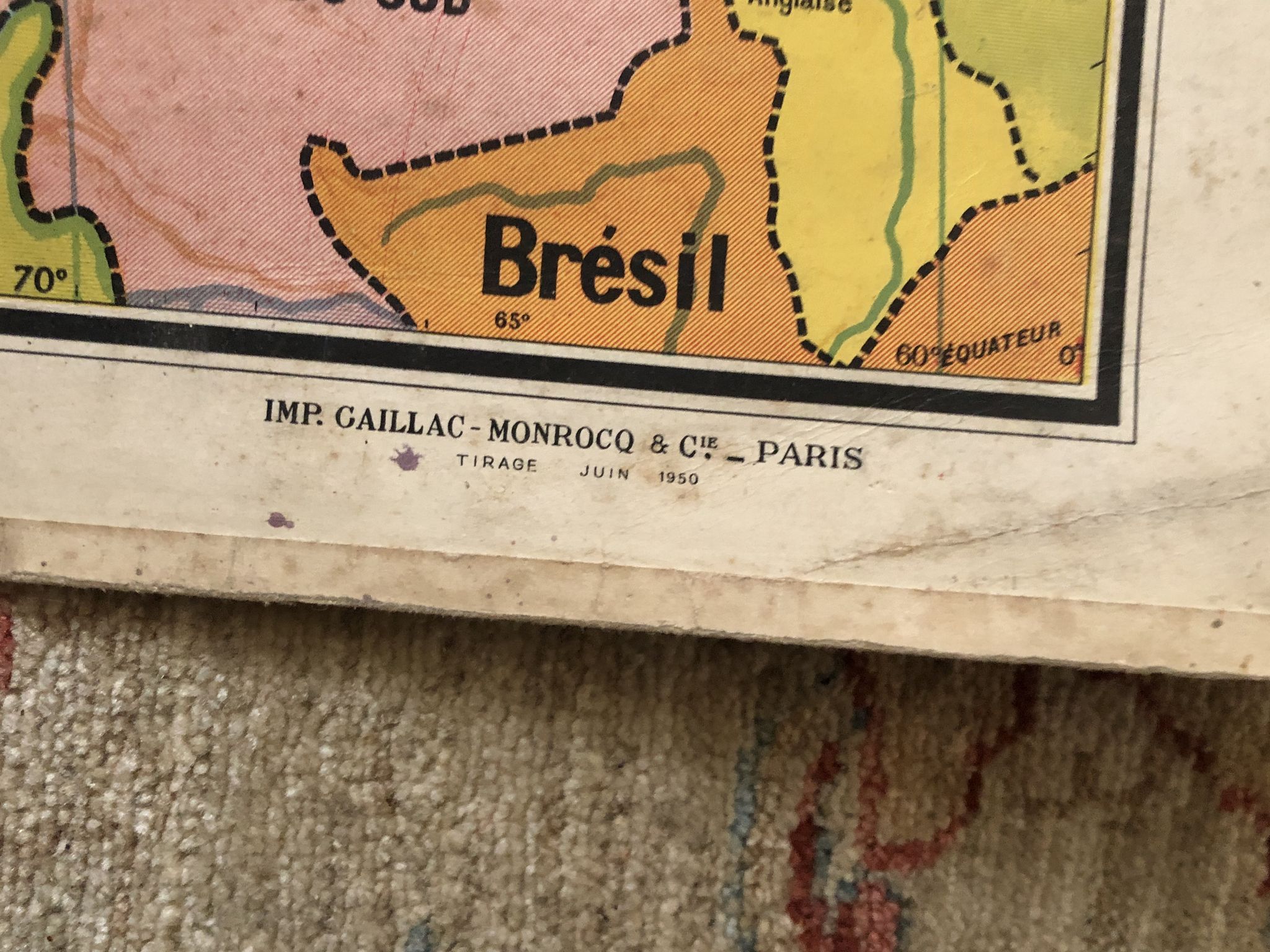 Carte pédagogique Amérique du Nord politique juin 1950