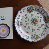 Large painted ceramic flowered dish Italy