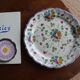 Large painted ceramic flowered dish Italy