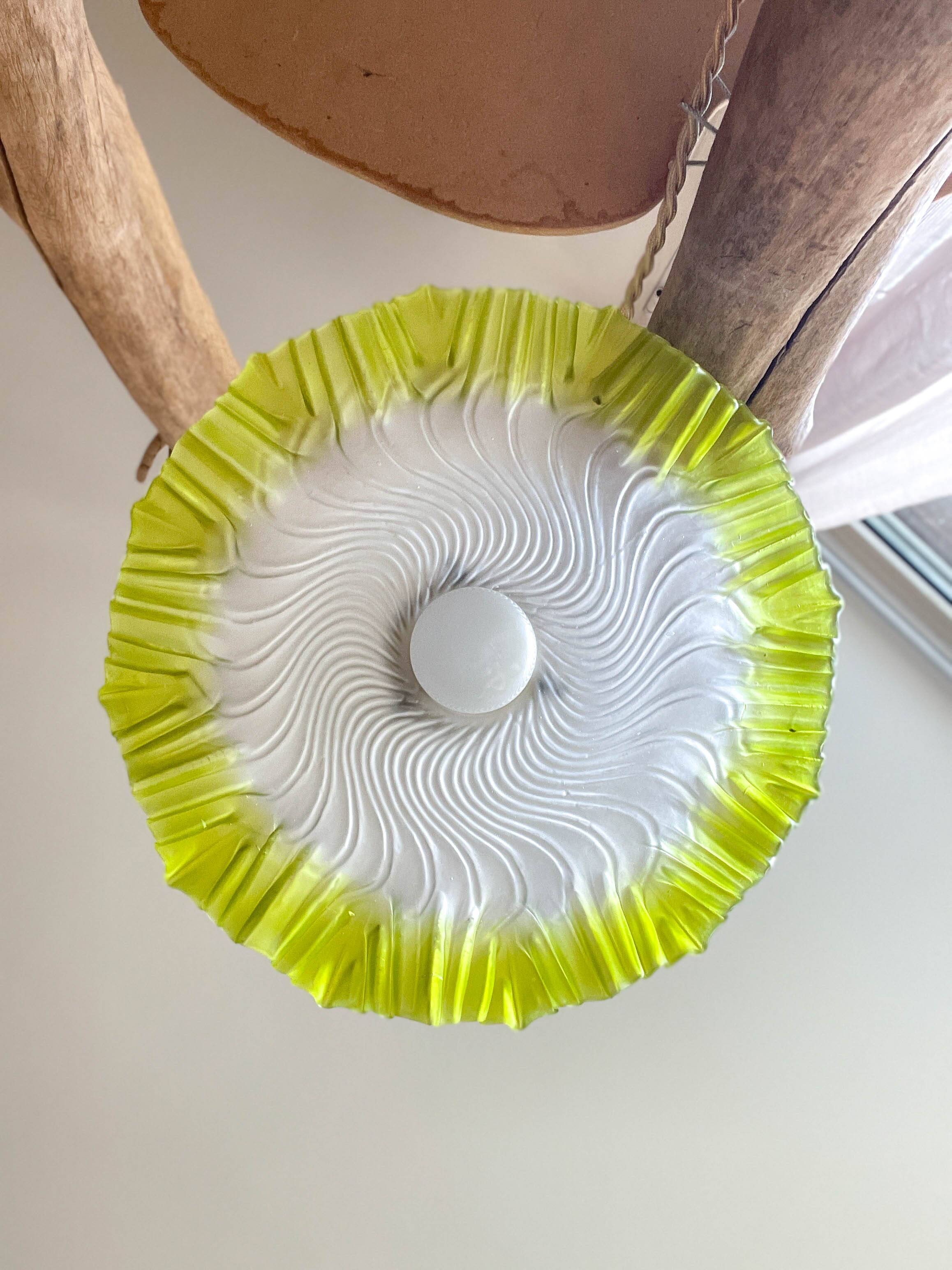 Vintage lampshade in green lace glass, customizable