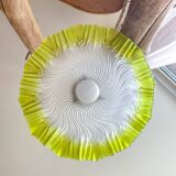 Vintage lampshade in green lace glass, customizable