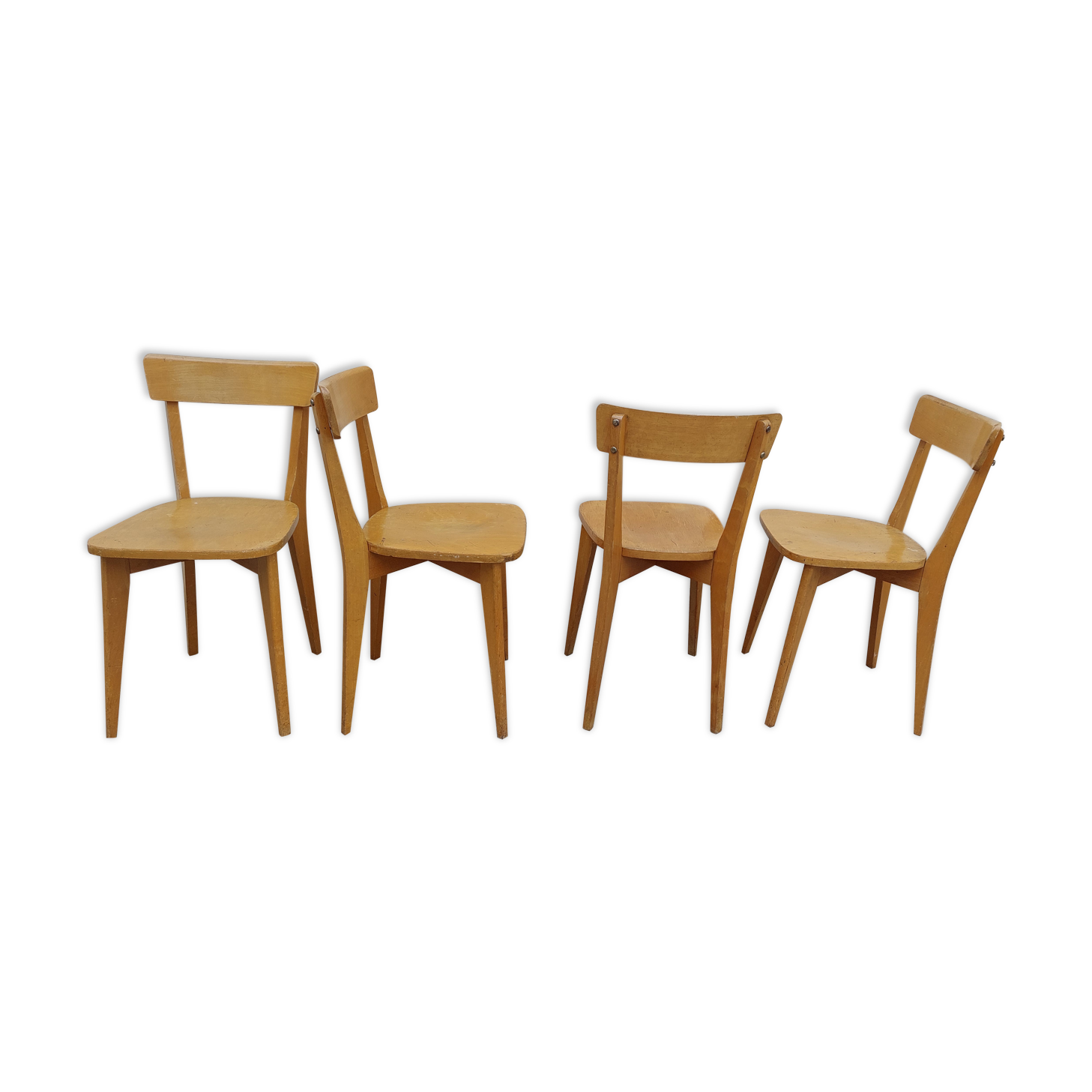 Série de 4 chaises de bistrot année 50