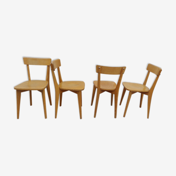 Série de 4 chaises de bistrot année 50