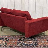 Canapé moderne en tissu et piètement chromé