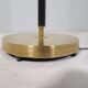 Mid-century black leather and brass floor lamp by Falkenbergs Belysning, Sweden, 1960s.