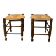 Pair of Antique Straw Stools