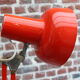Lampe architecte RDA rouge 70's