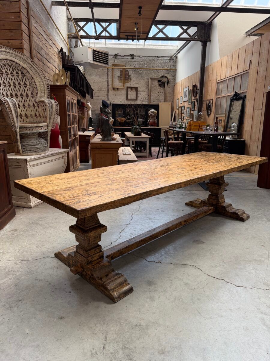 Large monastery-style table in aged fir.