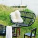 Black rattan sofa