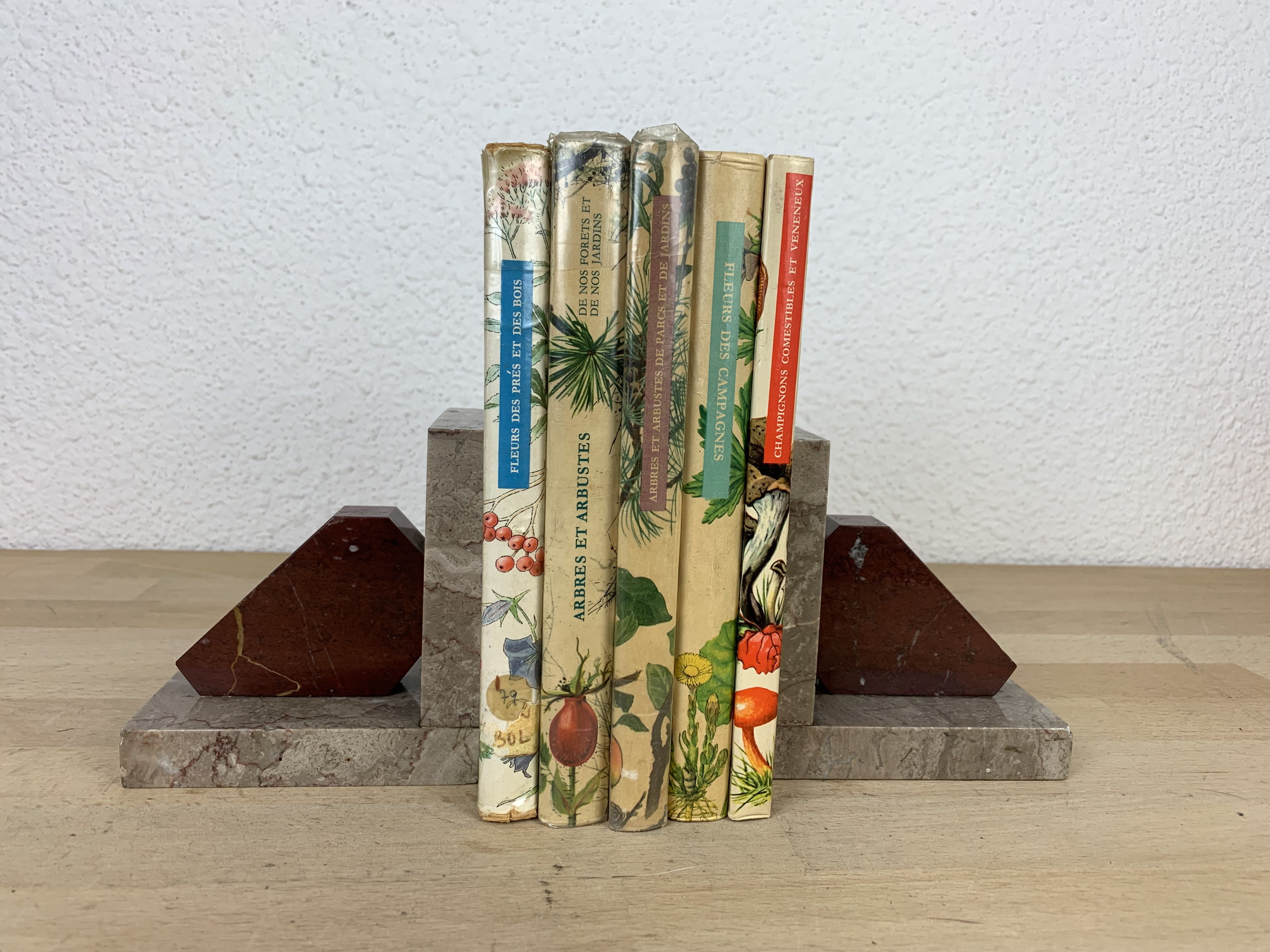 Pair of greenhouses geometric marble books art deco