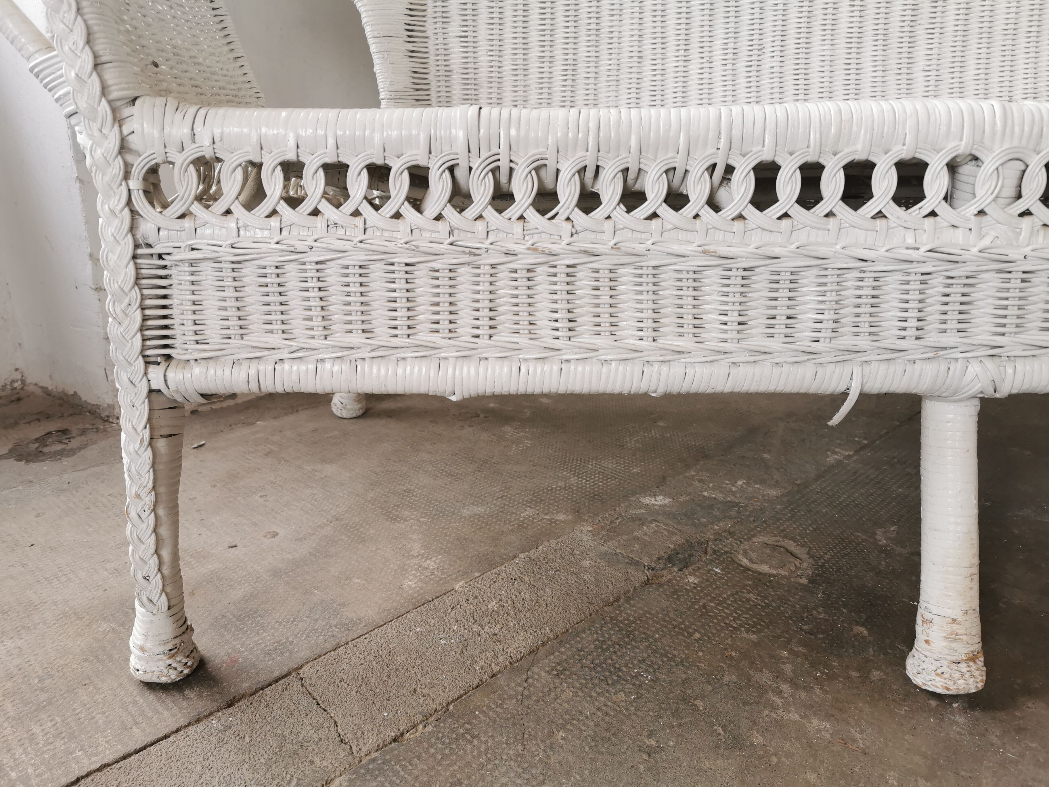 Wicker bench, rattan