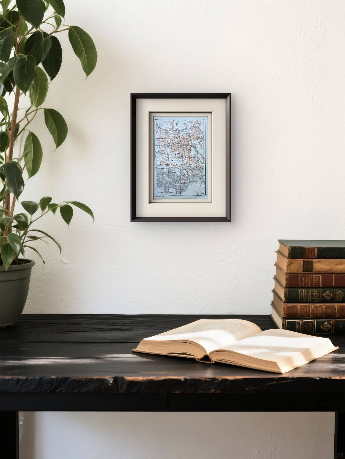 Vicenza, Italy, old map, printed in 1909. Authentic.