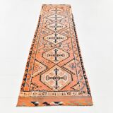 3x13 Faded Orange Vintage Runner Rug, 87x383Cm SK 23482