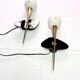 Maison Arlus Pair of brass and black wall sconces, France Mid-Century
