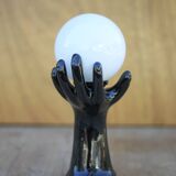 Vintage table lamp, bedside lamp, hand-shaped ceramic lamp with ball globe, side lamp