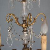 Gilded tassels time 1900 bronze chandelier