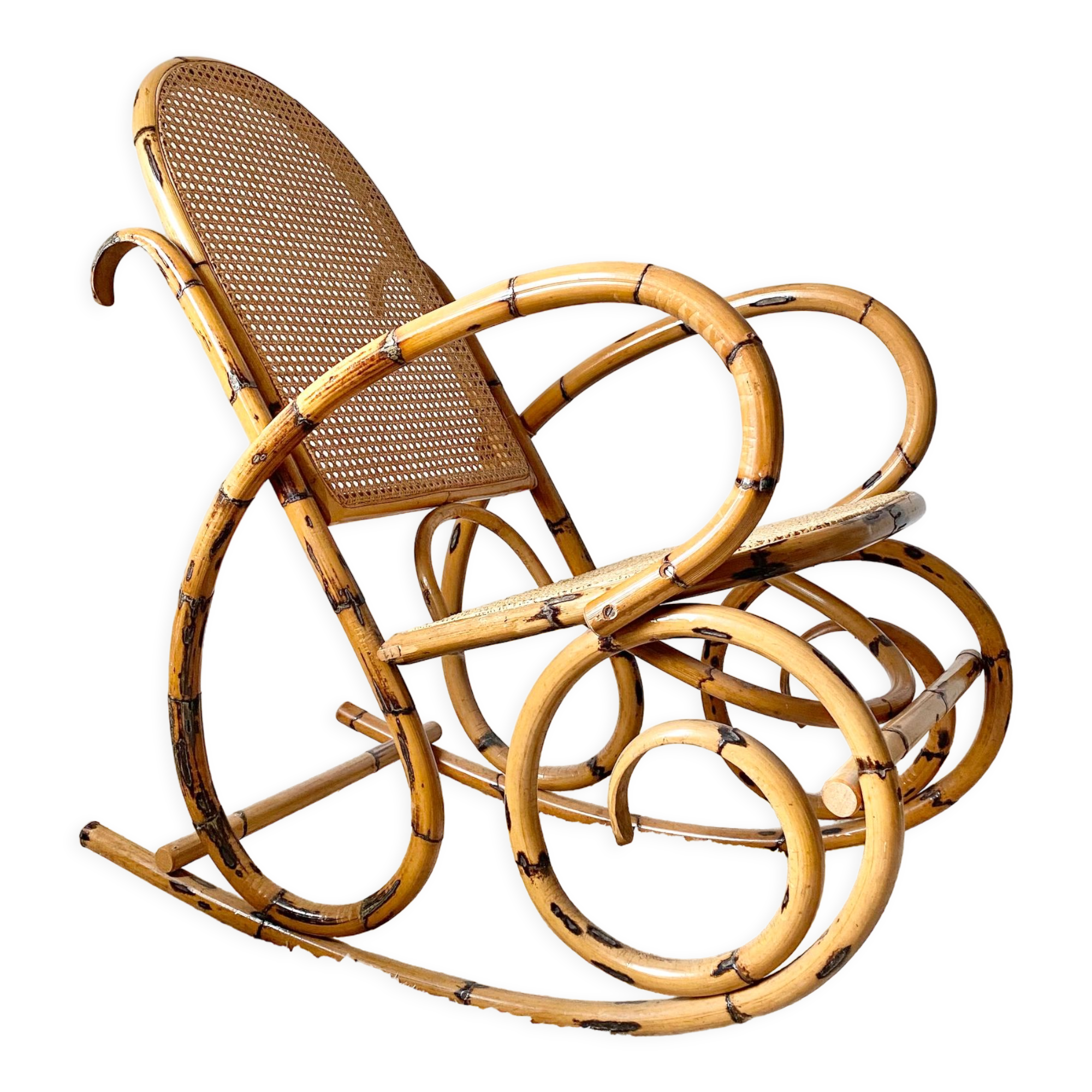 Vintage rattan rocking chair
