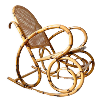 Vintage rattan rocking chair