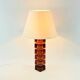Large Mid-Century Scandinavian Art Glass & Brass Table Lamp by C.Fagerlund