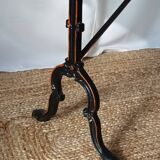 Brutalist walnut top bistro table
