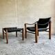 Safari and ottoman armchair by Maurice Burke for Arkana