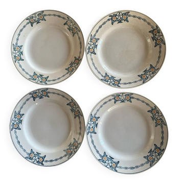 Lot de 4 assiettes plates Saint Amand