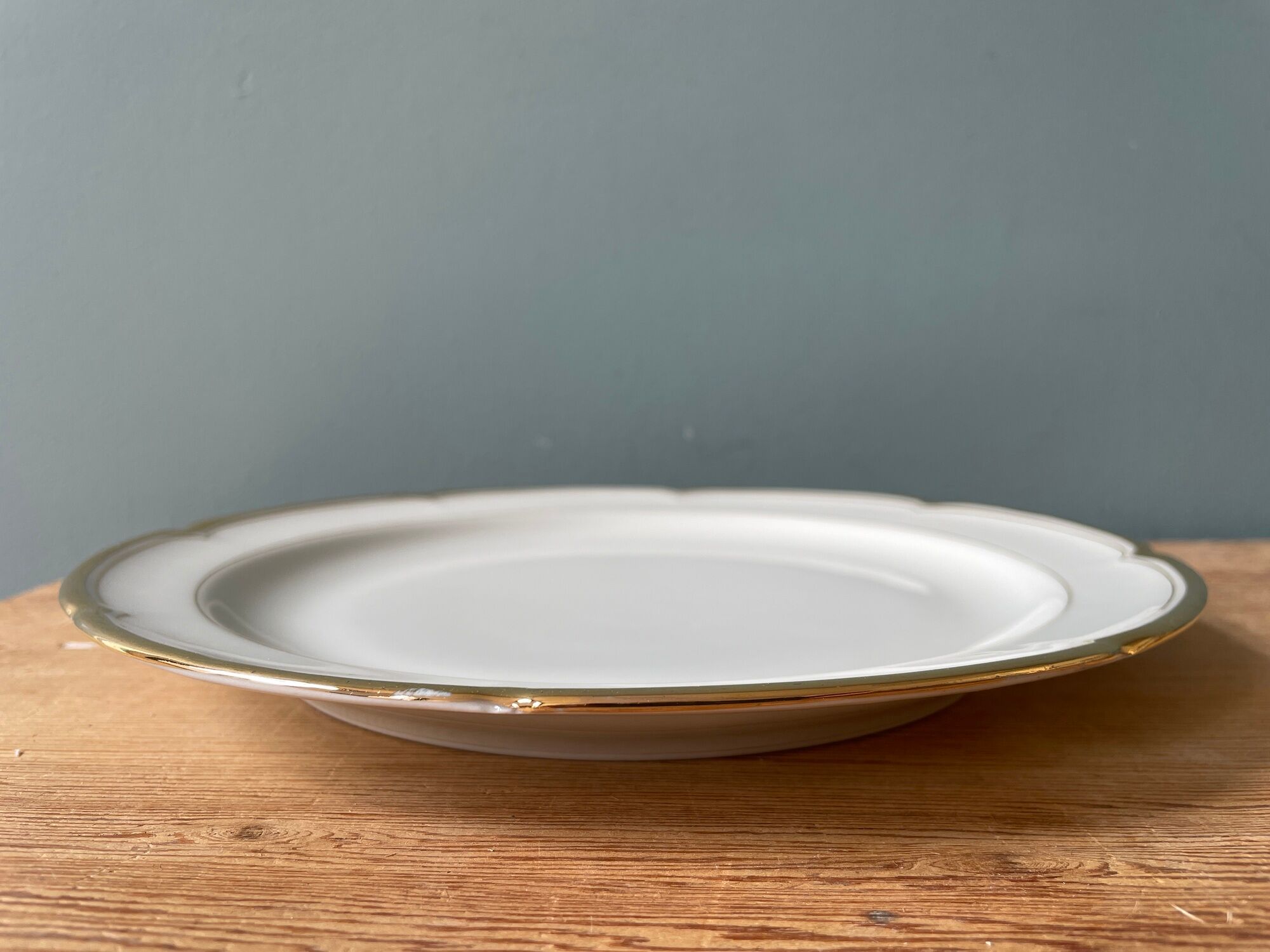 Series of 10 antique flat plates in Limoges porcelain