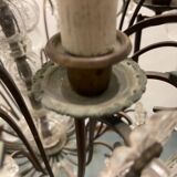 Antique Large Bronze Crystal Chandelier 1920/40’s