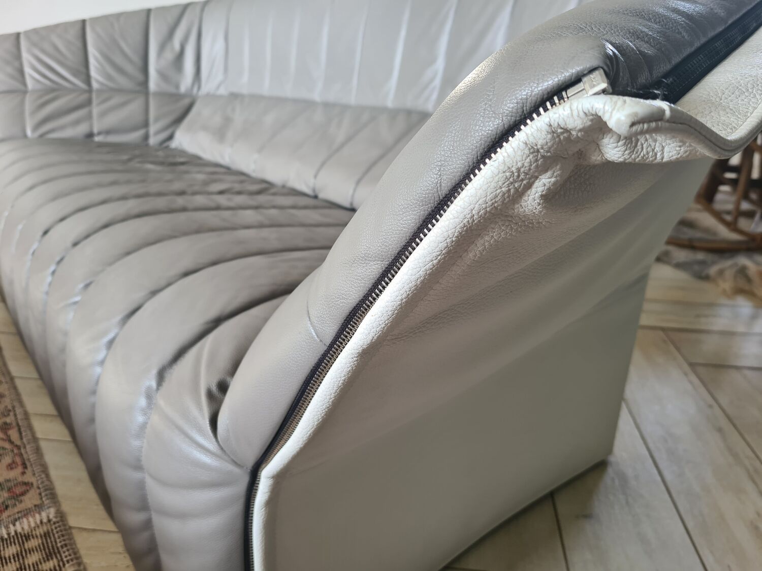 2 Moel leather sofas designed by Inga Sempé, at Ligne Roset