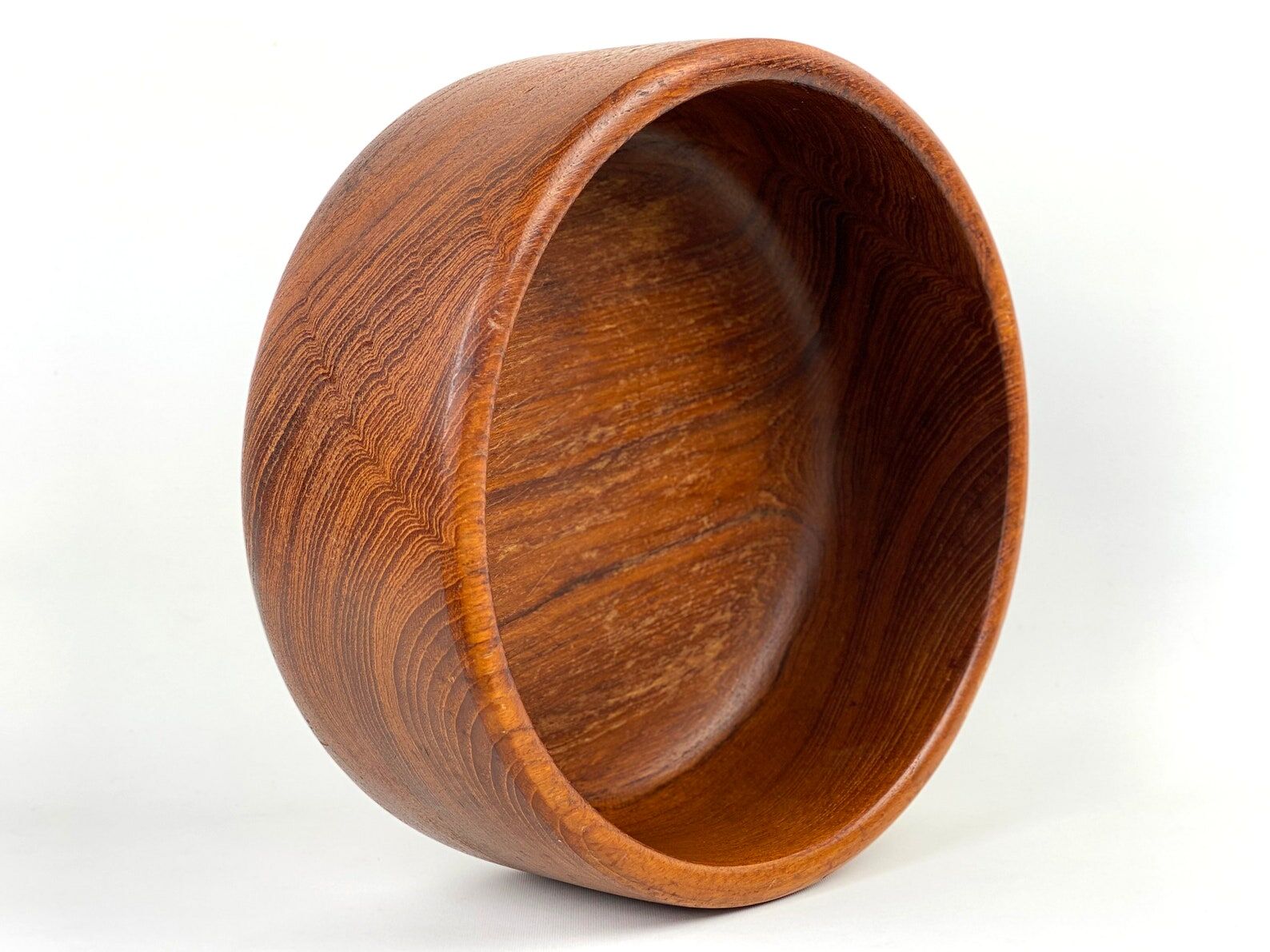Mid Century Solid Teak Bowl, Danish Design, Vintage Fruit Bowl