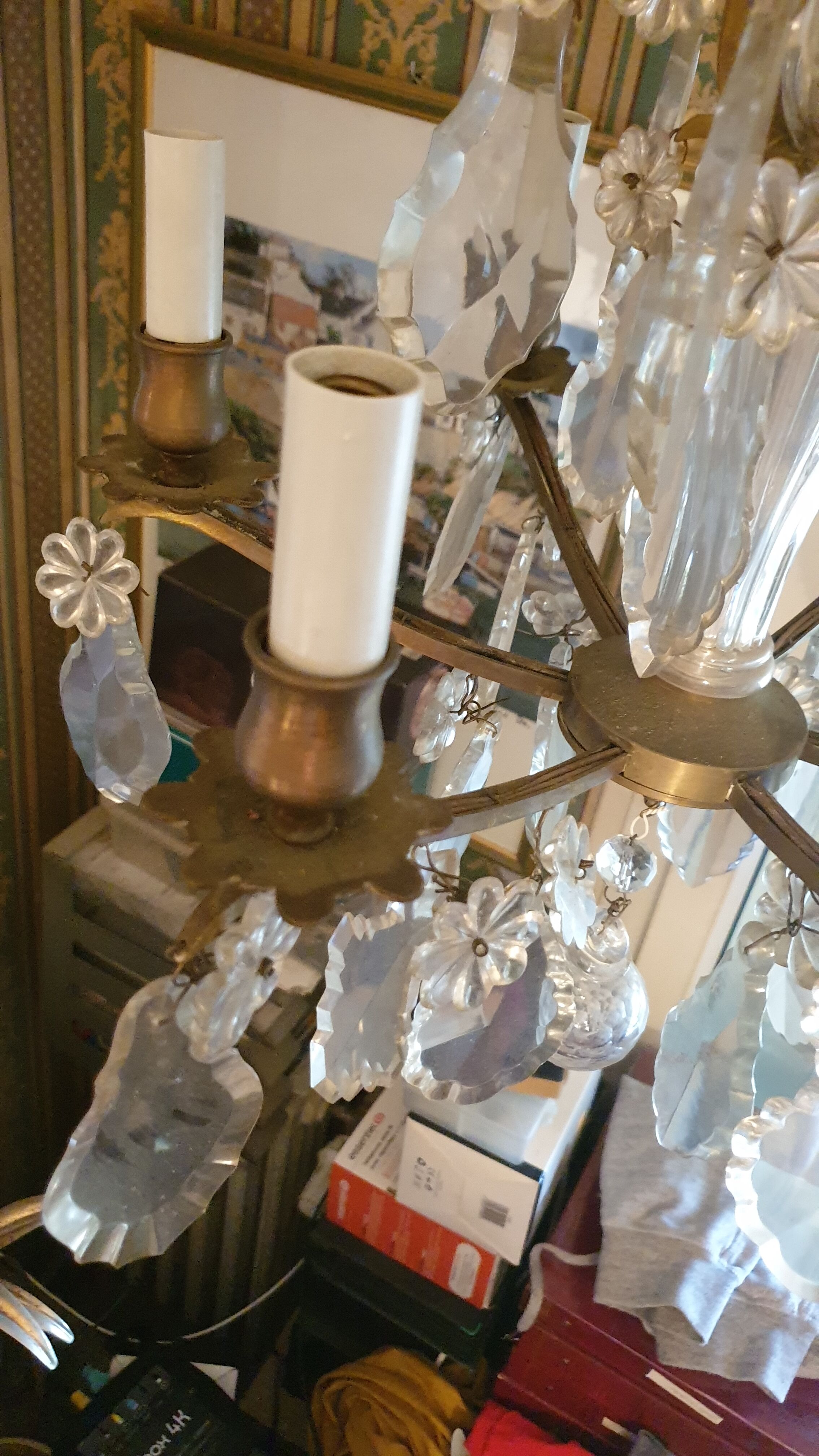 Chandelier cage with tassels