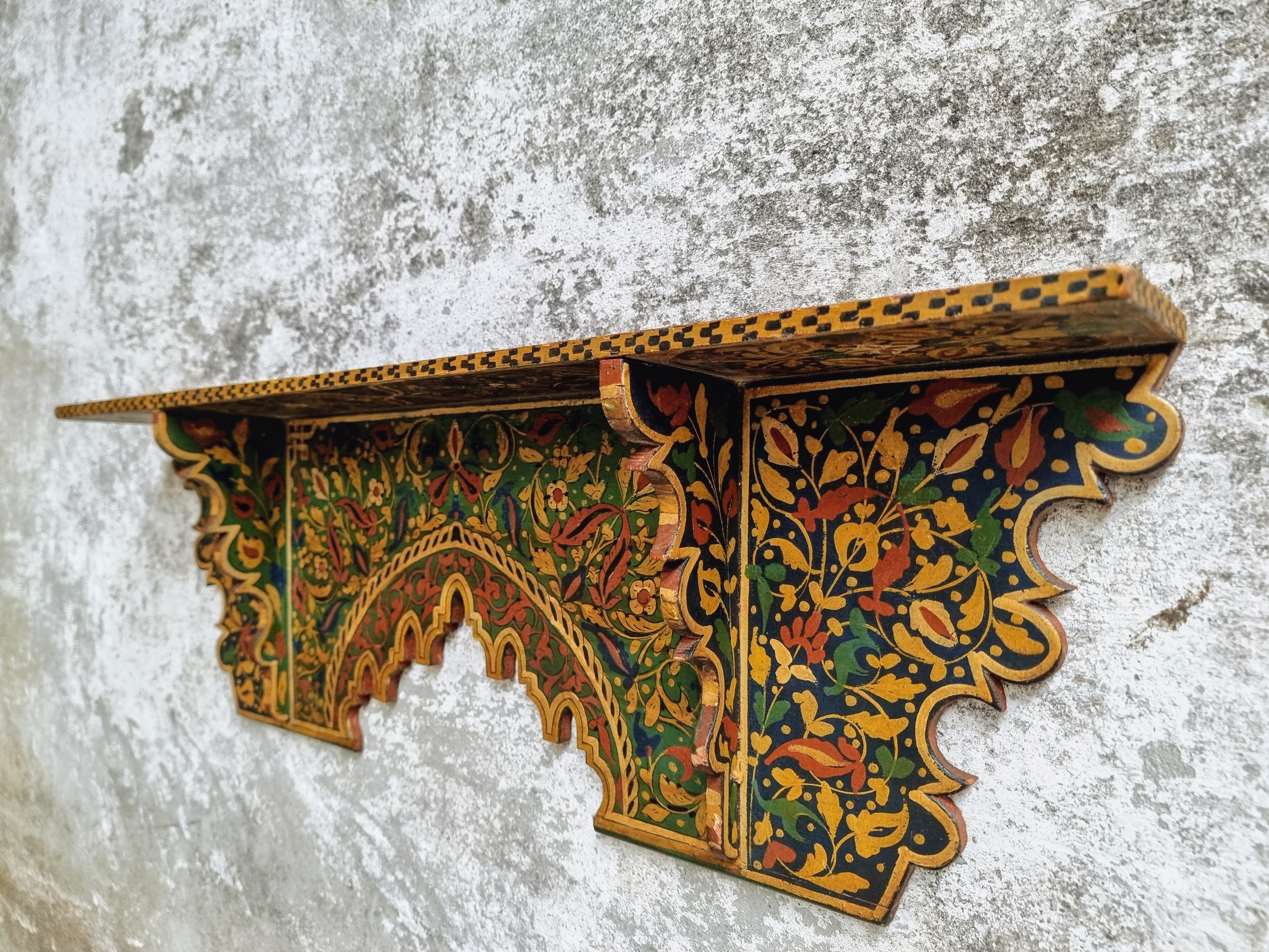 Old wall shelf wall rack handpainted