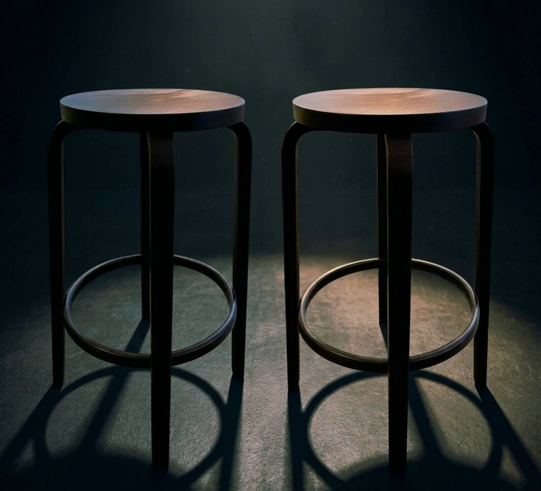 Set of 2 Artek 64 Stools – Design by Alvar Aalto - Circa 1990