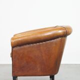Sheep leather club chair with patina