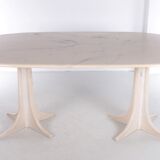 1970s Marble Dining Table on Two Marble x Feet, Germany