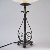 Paire de lampes de table anciennes en fer forgé Arts & Crafts des années 1920, anglaises, recâblées
