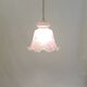Pink glass suspension tulip shape / vintage