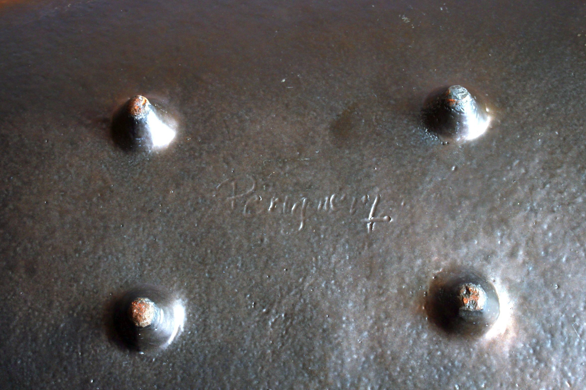 Abstract Brutalist Ceramic Centerpiece Plate by Perignem, Belgium, 1960s.