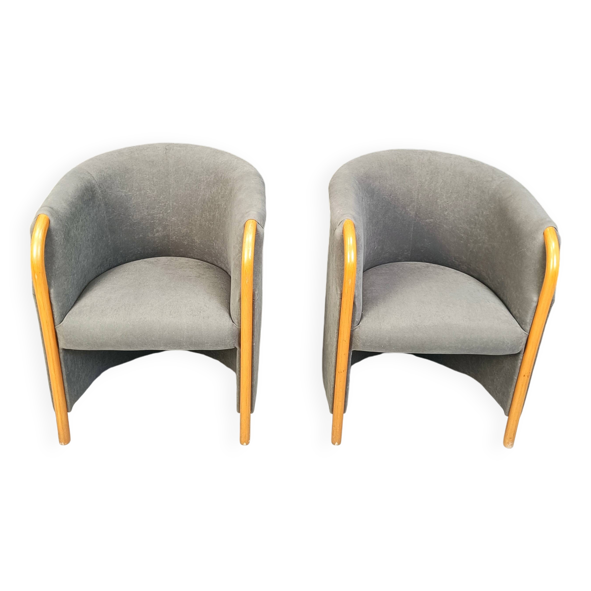 Pair of italian armchairs, 1980s