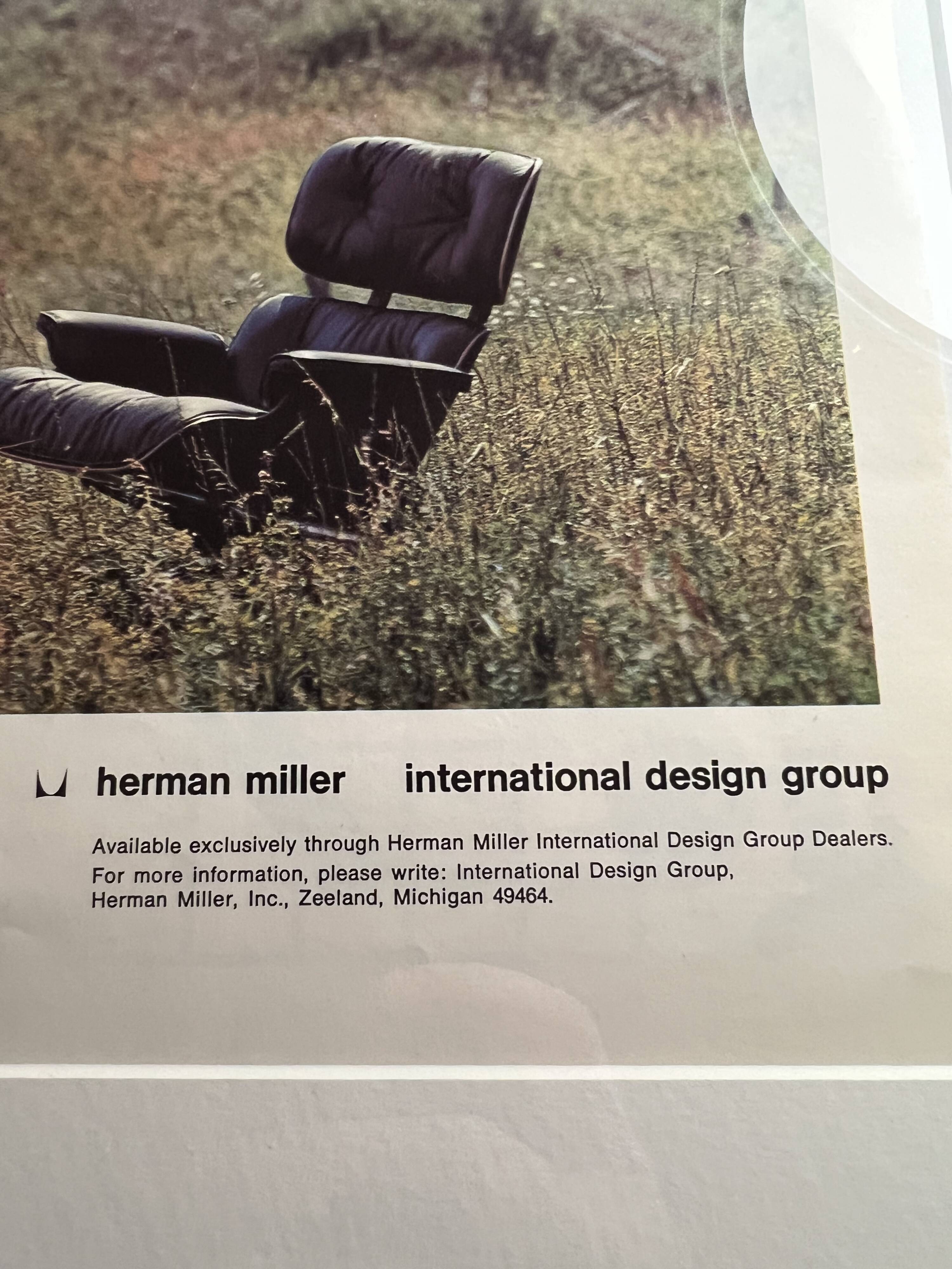FRAMED POSTER EAMES HERMAN MILLER LOUNGE CHAIR 670