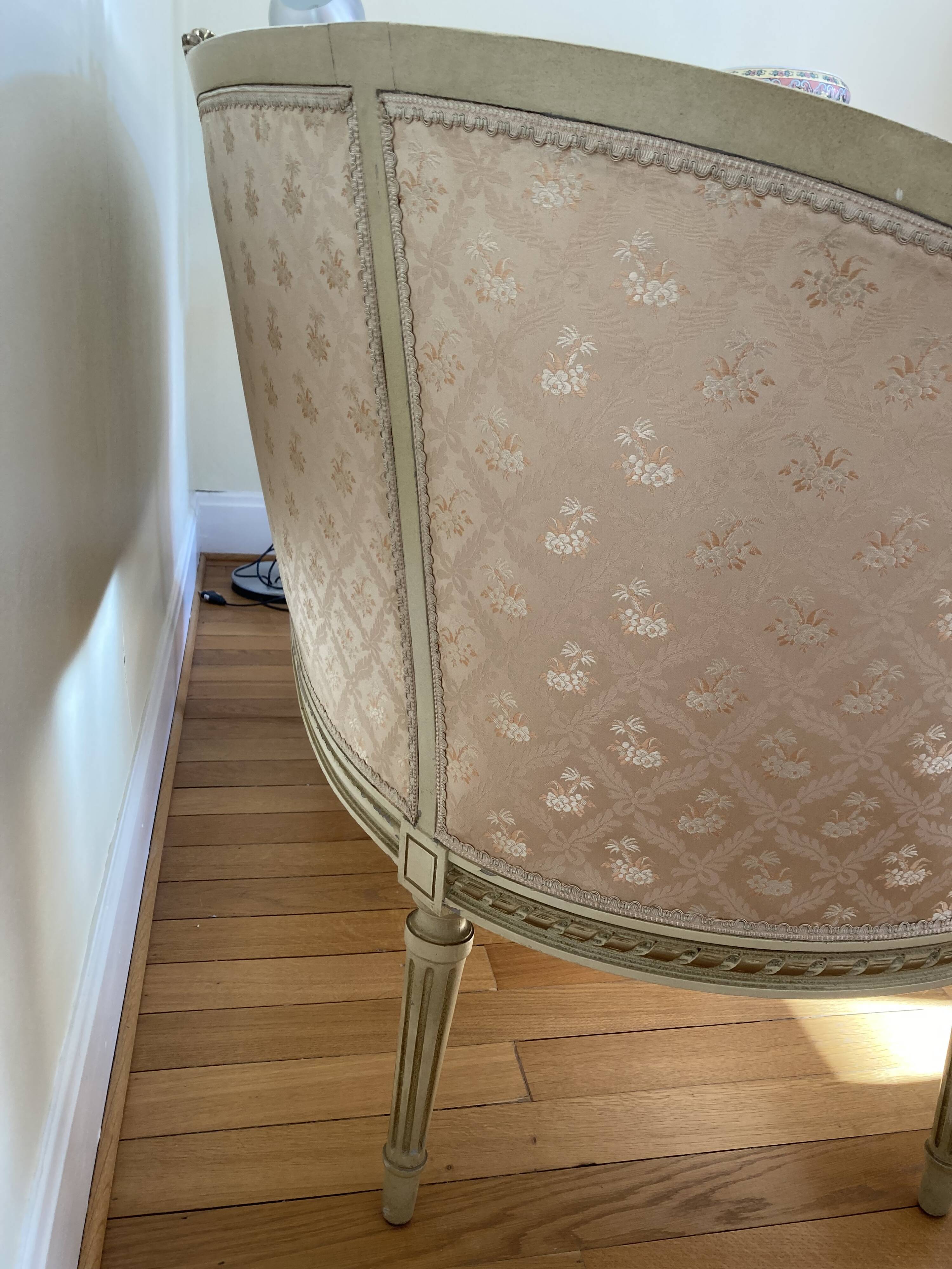 Louis XVI ivory and gold basket bench