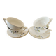charming set of 4 cups and their 4 matching saucers in earthenware