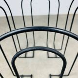 Postmodern metal magazine rack, black, 1980s.