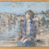 Oil painting on canvas signed daniel jaugey rêverie