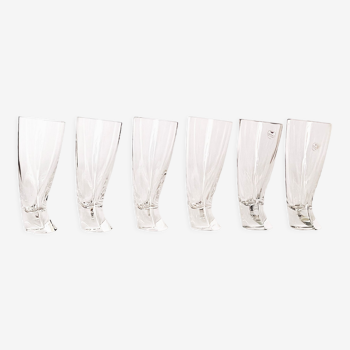 6 whisky glasses Angelo Mangiarotti for Cristalleria Colle 1991
