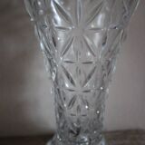 Transparent carved glass vase flowers
